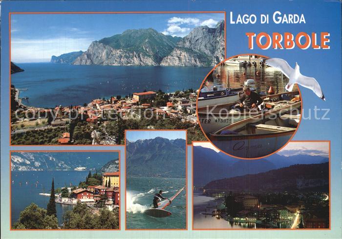 Torbole Lago di Garda Fliegeraufnahme Surfen