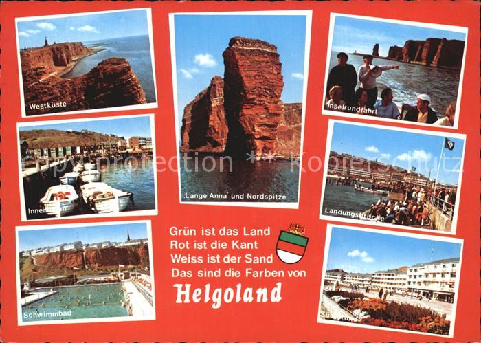 HELGOLAND Insel Schleswig-Holstein Felsen Lange Anna Westkueste Hafen Landungsbr