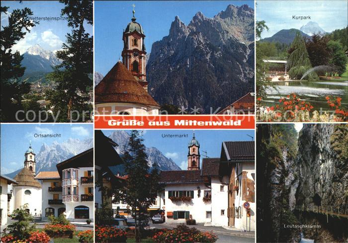 Mittenwald Bayern Wettersteinspitze Kurpark Leutschklamm Untermarkt