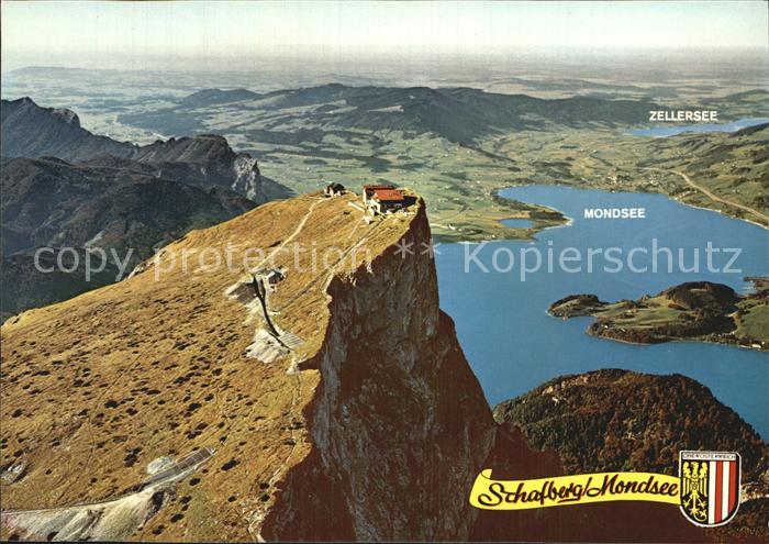 Mondsee Salzkammergut Fliegeraufnahme Schafberggipfel mit Berghotel Himmelpforte