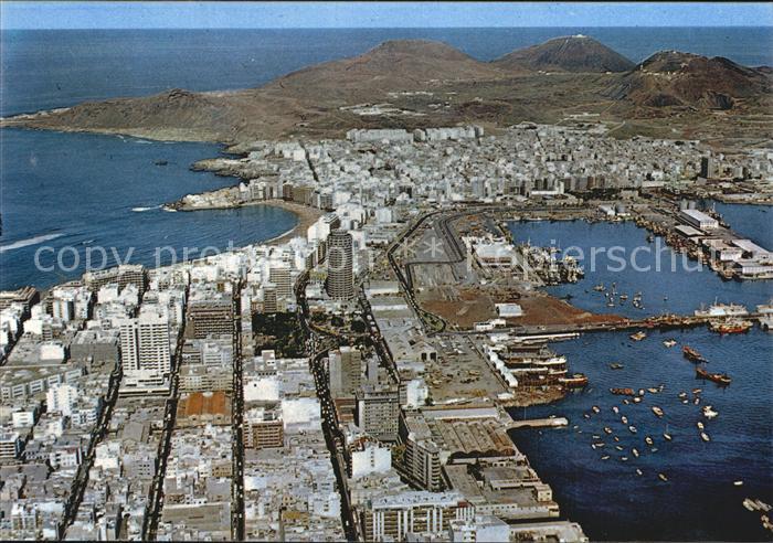 Las Palmas Gran Canaria Fliegeraufnahme mit Hafen