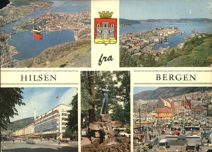 Bergen Norwegen Seilbah Fliegeraufnahme
