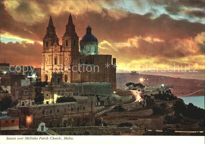 Mellieha Church with Sunset