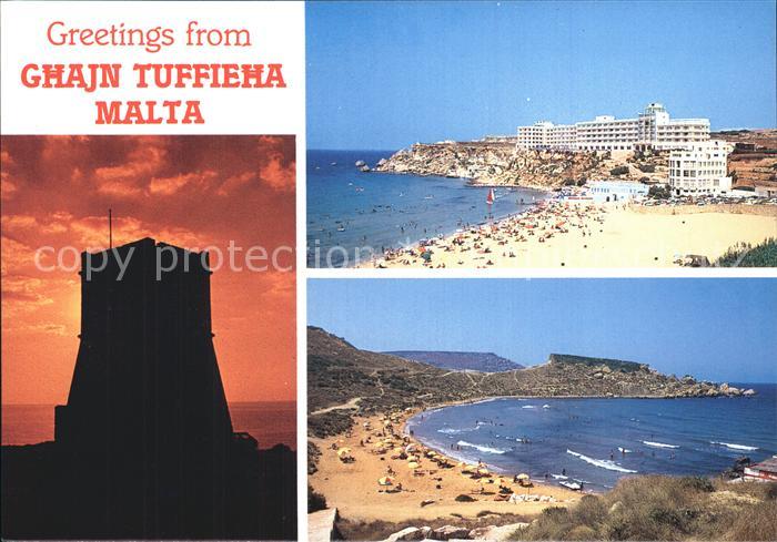 Ghajn Tuffieha Strandpartien und Turm