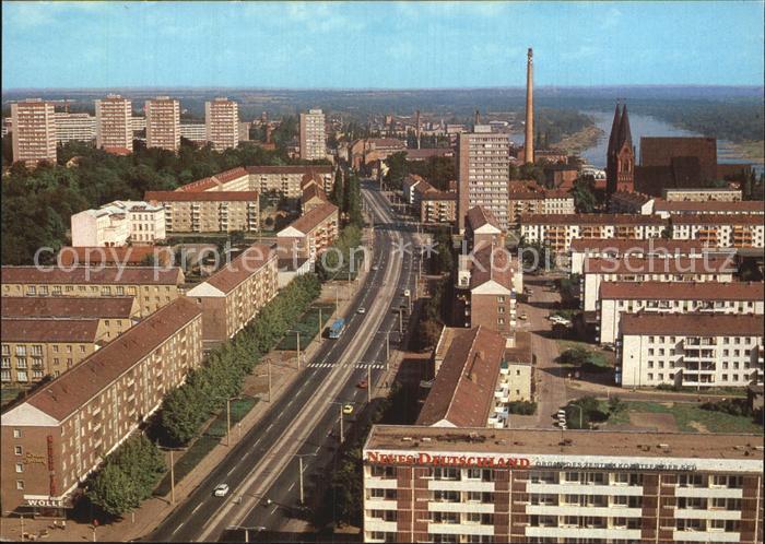 Frankfurt Oder Blick vom Hochhaus auf Karl-Marx-Strasse