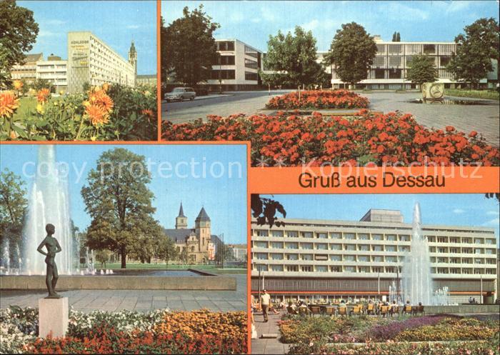 Dessau-Rosslau Scheibe Nord und Hotel Stadt Dessau Bauhaus Post
