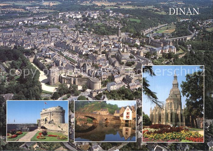 Dinan 22 Fliegeraufnahme mit Basilique romane Saint Souveur