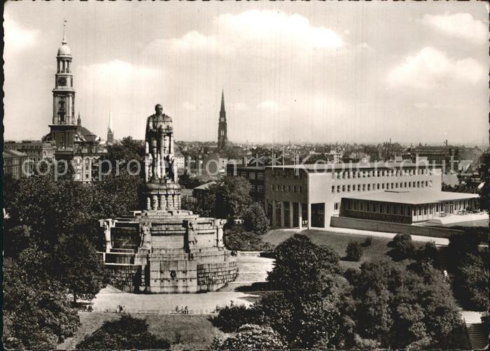 HAMBURG  CITY St. Michaeliskirche Michel und Bismarck-Denkmal