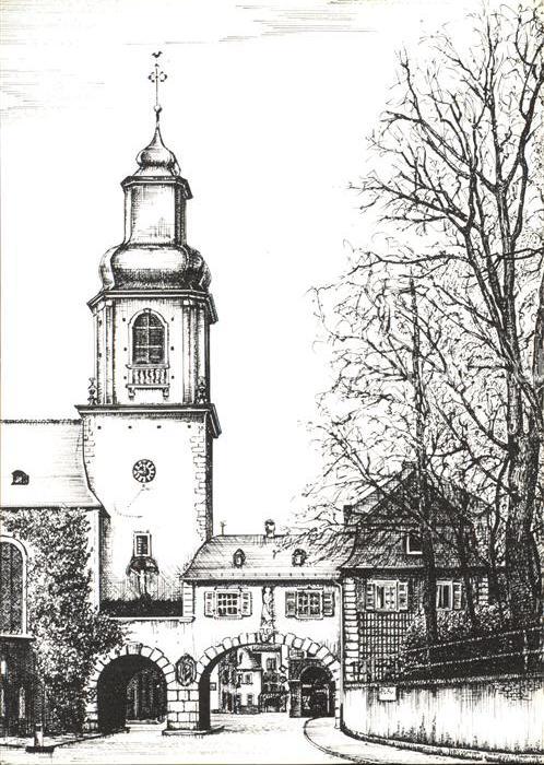 Aschaffenburg Main Sandtor Kuenstlerkarte
