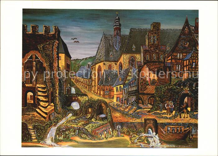 Boppard Rhein Carmel Rheinansicht Kuenstlerkarte Paul Willy Dillmann