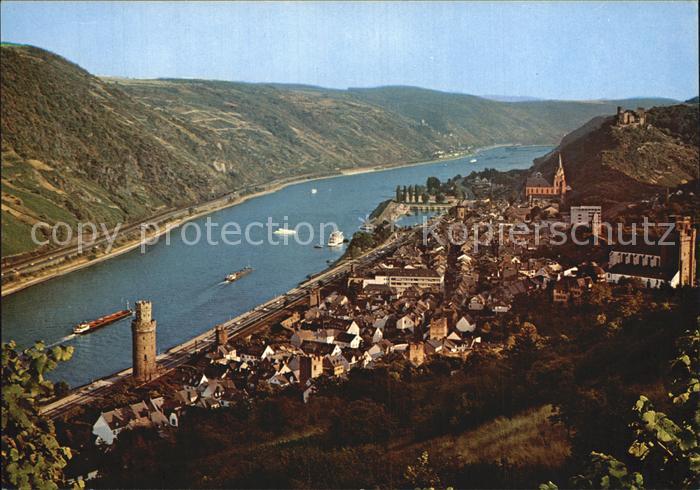 Oberwesel Rhein Fliegeraufnahme mit Rhein