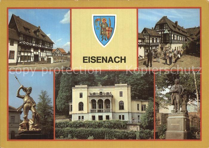 Eisenach Thueringen Lutherhaus Wartburg Georgsbrunnen Bachdenkmal