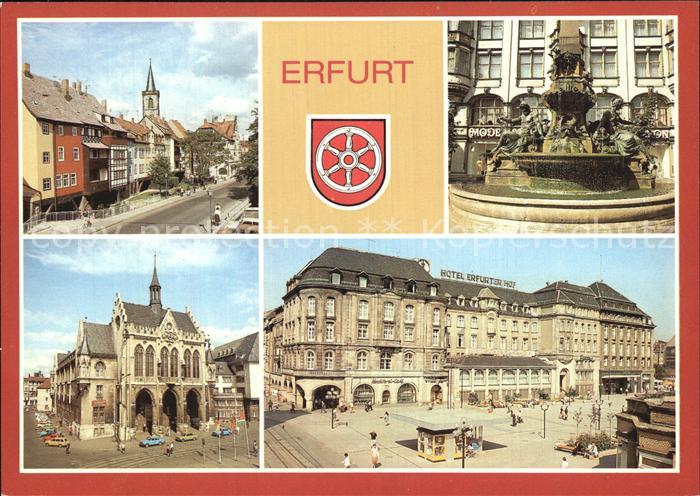 Eisenach Thueringen Kraemerbruecke Monumentalbrunnen Hotel Erfurter Hof