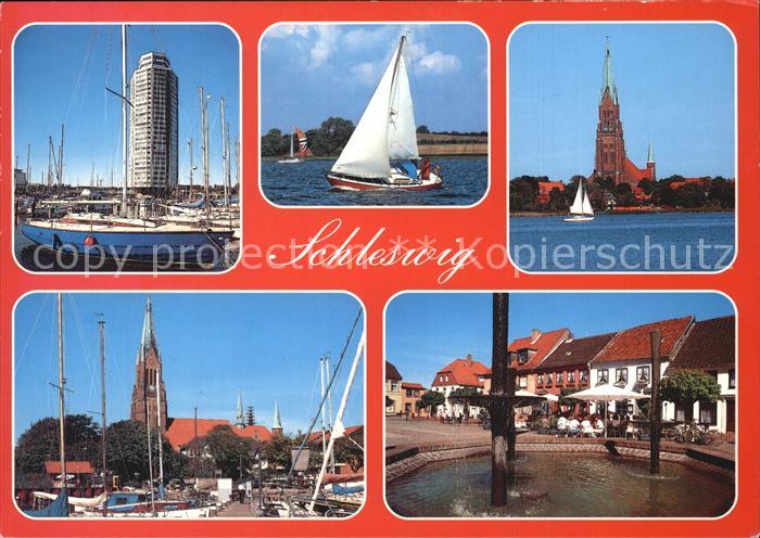 Schleswig Schlei Hafen Hochhaus Kirche