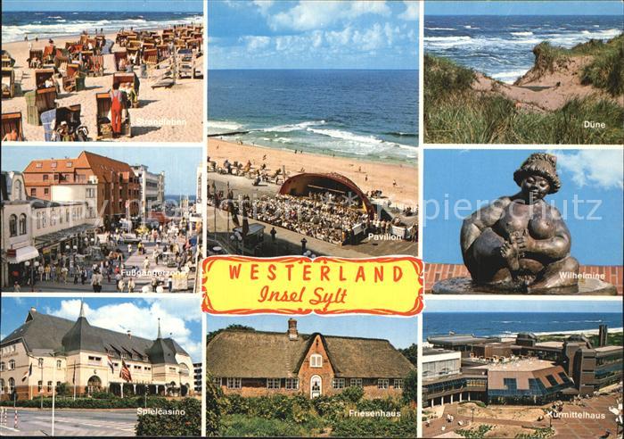 Westerland Sylt Spielcasino Strand Kurmittelhaus Wilhelmine Friesenhaus