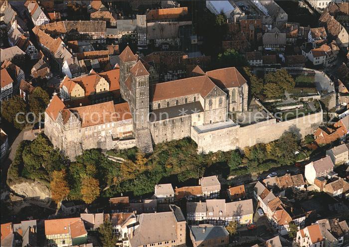 Quedlinburg Harz Fliegeraufnahme Stiftskirche und Schloss