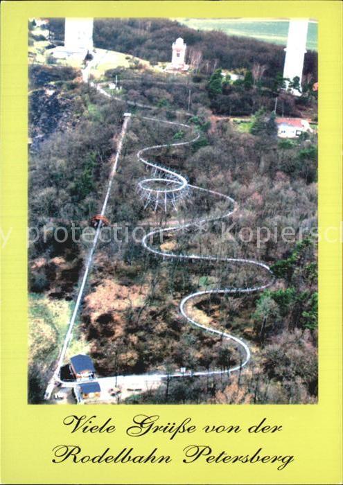 Petersberg Rodelbahn Halle Fliegeraufnahme Rodelbahn