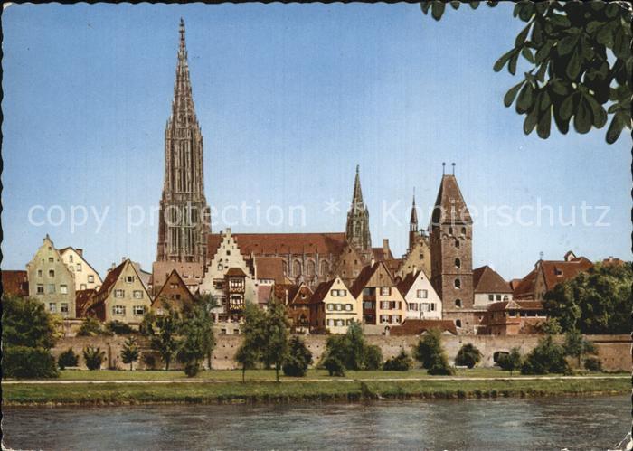 Ulm Donau mit Muenster und Metzgerturm