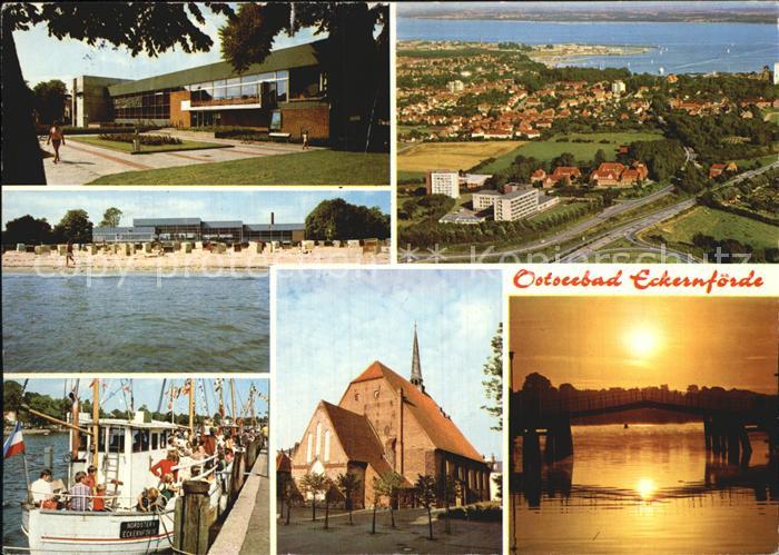 ECKERNFoeRDE Ostseebad Hafen Strand Ziehbruecke Fliegeraufnahme