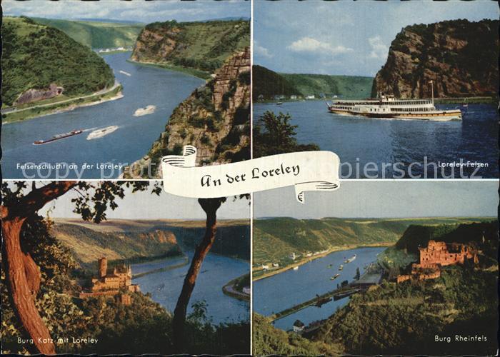 Loreley Lorelei Rheipartien Burg-Rheinfels und Burg-Katz