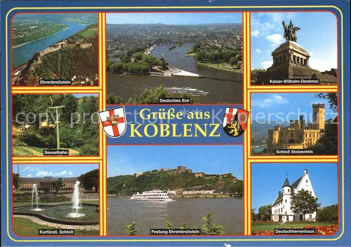 Koblenz Rhein Kaiser-Wilhelm-Denkmal Schloss-Stolzenfels Deutschherrenhaus Festu