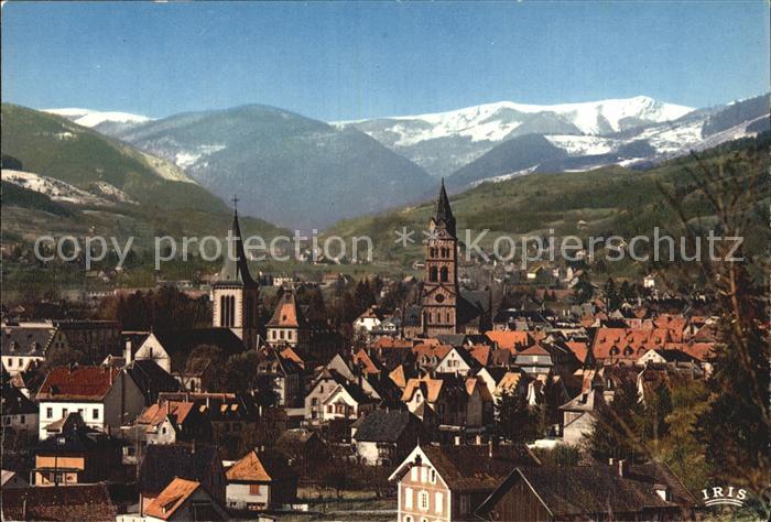 Munster Haut Rhin Elsass Fliegeraufnahme mit Vogesen