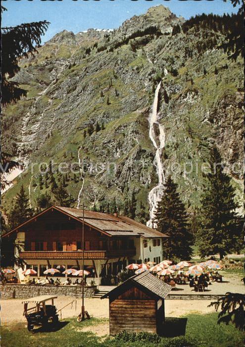 Oberstdorf Berggasthof Oytalhaus mit Wasserfall