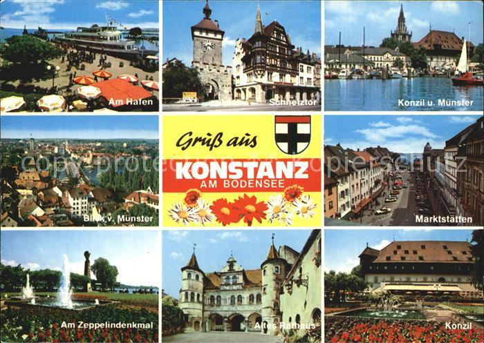 Konstanz Bodensee Schnelztor Konzil Muenster Zeppelindenkmal Hafen