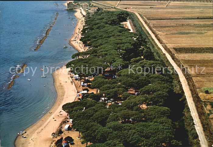 Piombino Fliegeraufnahme mit Strand und Camping