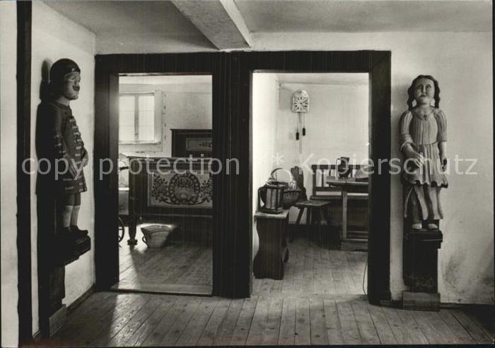 Hoefgen Wasserfmuehle Wohnstube mit Schlafkammer Muehlenfiguren