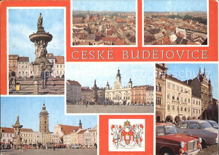 Ceske Budejovice Altstadt Brunnen Fliegeraufnahme
