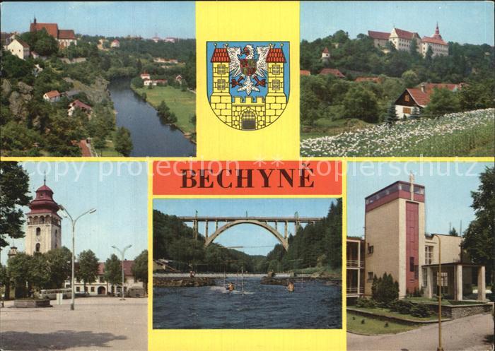 Bechyne Fliegeraufnahme Kirche Bruecke
