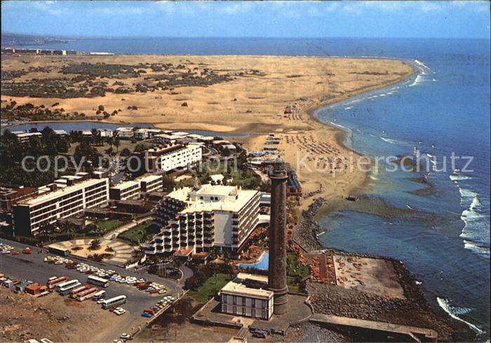 Maspalomas Fliegeraufnahme mit Leuchtturm und Strand