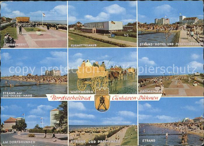 Cuxhaven Nordseebad Promenade Strand Wattwagen Konzertplatz