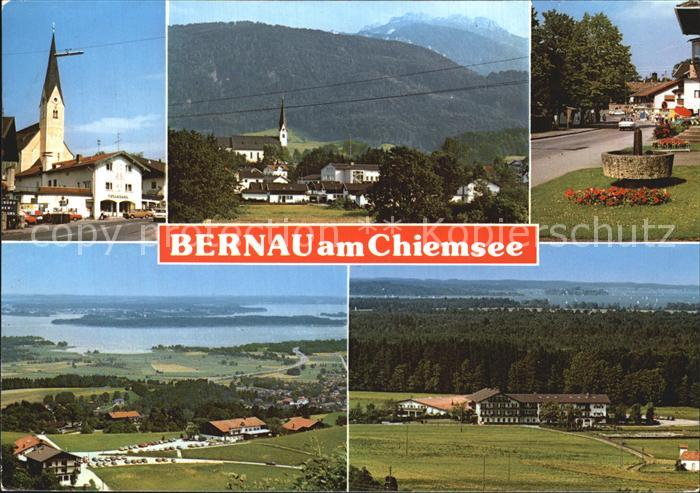 Bernau Chiemsee Fliegeraufnahme Kirchenpartie