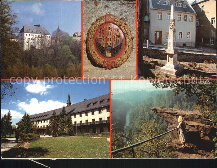 Wolkenstein Erzgebirge Schloss Postmeilensaeule Sanatorium Warmbad