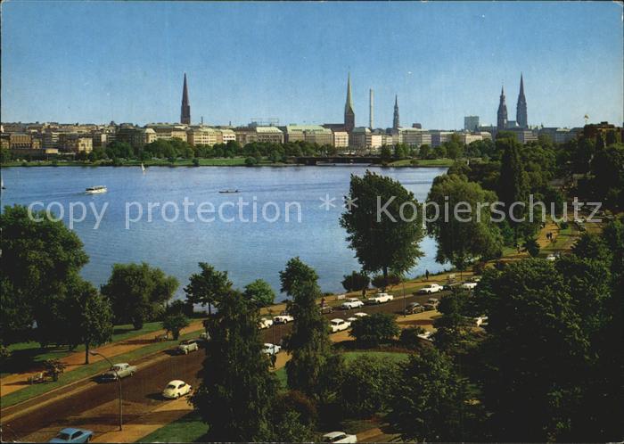 HAMBURG  CITY Aussenalster und Tuerme