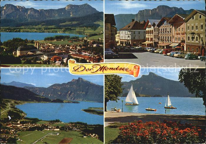 Mondsee Salzkammergut Fliegeraufnahme Marktplatz Schober Drachenwand Schafberg