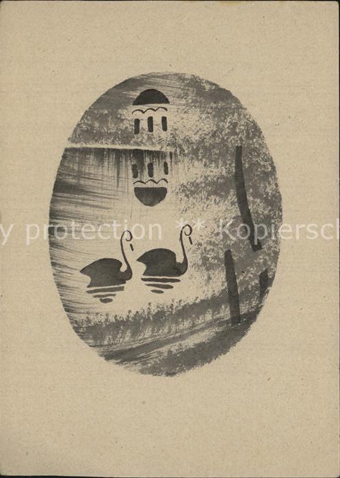 Handgemalt Schwäne Tempel See