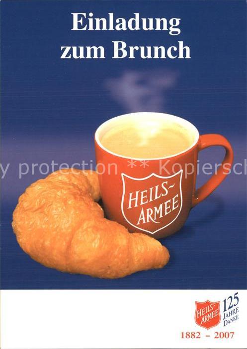 Christentum 125 Jahre Heilsarmee Einladung Brunch Croissant Tee