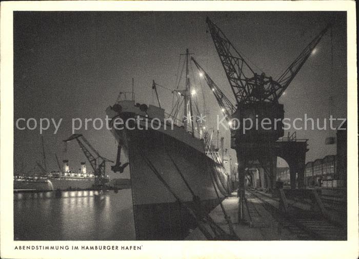 Schiffe Ships Navires Hamburg Hafen Abendstimmung
