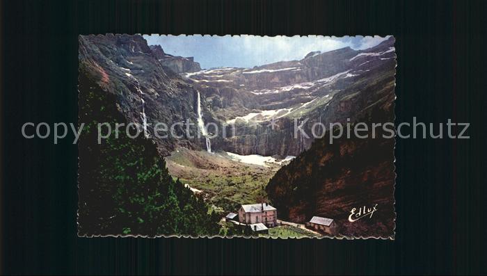 Gavarnie Hautes-Pyrenees Grande Cascade et Hotel du Cirque