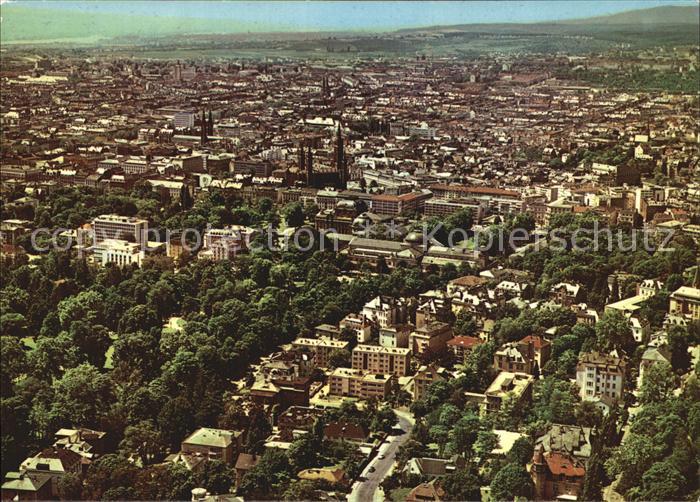 Wiesbaden Fliegeraufnahme mit Kurgarten Kurhaus Marktkirche