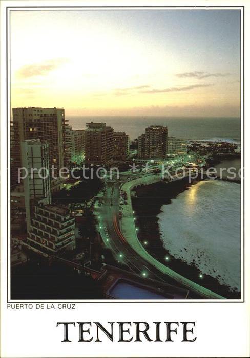 Puerto de la Cruz Fliegeraufnahme am Abend