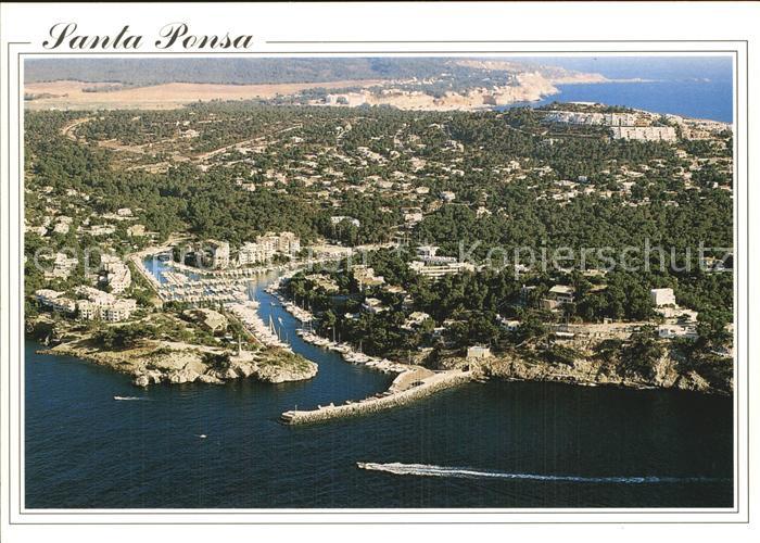 Santa Ponsa Mallorca Islas Baleares Fliegeraufnahme mit Hafen