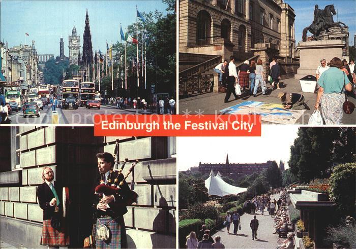 Edinburgh Scotland Festival City Dudelsackspieler