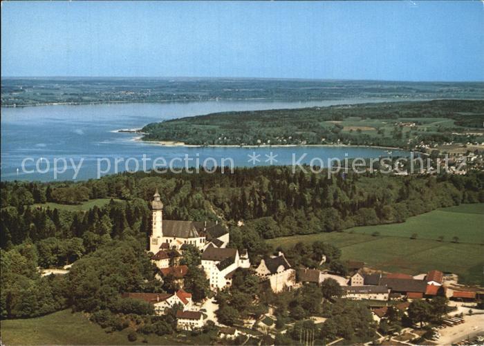Kloster Andechs Fliegeraufnahme mit Ammersee