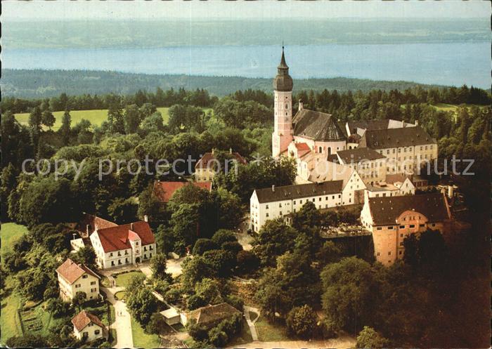 Kloster Andechs Fliegeraufnahme mit Ammersee