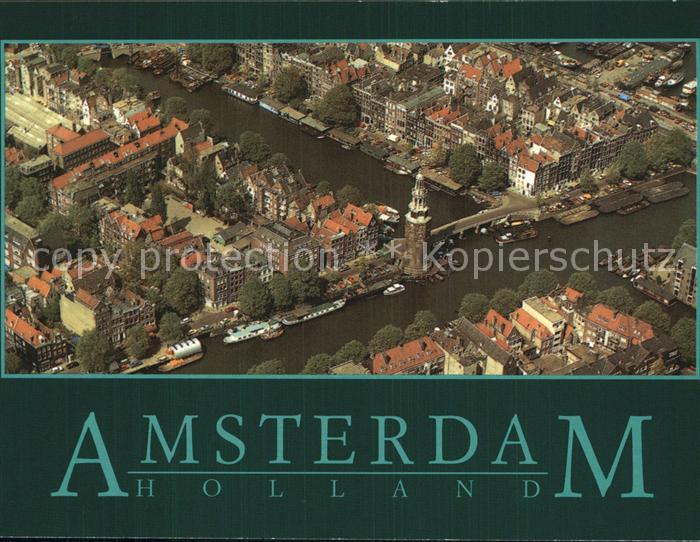 Amsterdam Niederlande Fliegeraufnahme Oude Schans met Montelbaanstoren