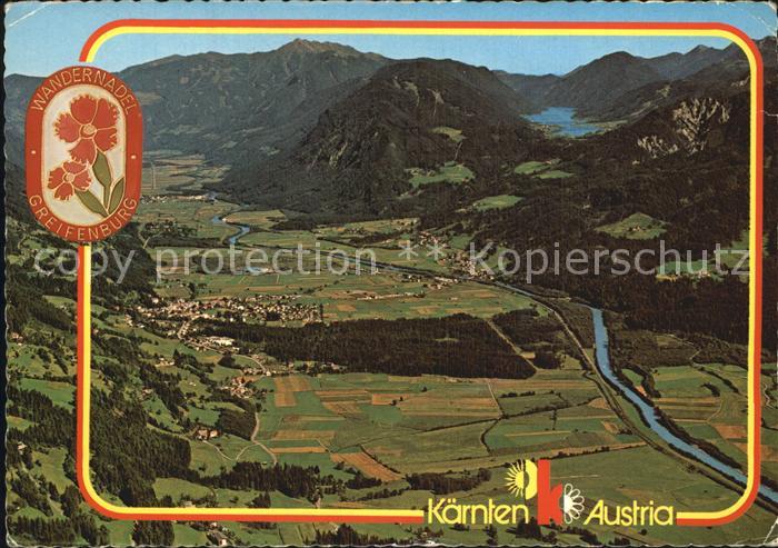 Greifenburg Fliegeraufnahme Drautal zum Weissensee